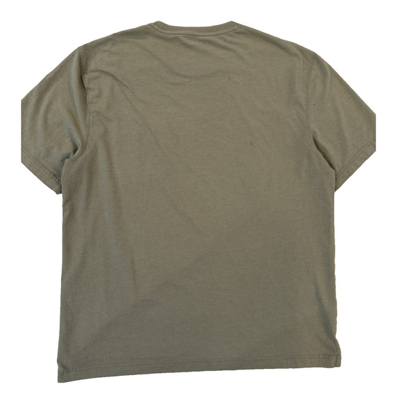Izod Shirt Mens Medium Army Green Chest Pocket Casual Short Sleeve Crewneck Tee - Picture 7 of 7